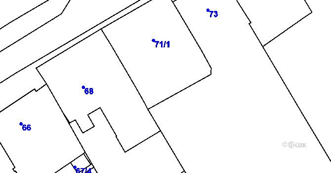 Parcela st. 72 v KÚ Tuhnice, Katastrální mapa