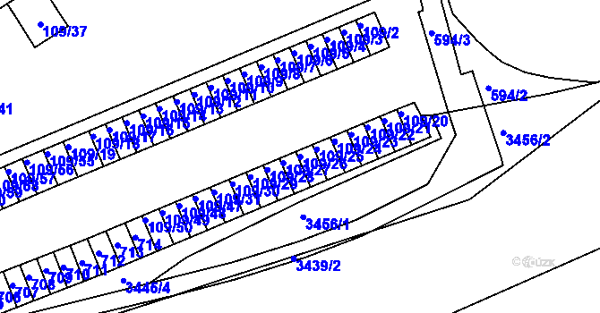 Parcela st. 109/26 v KÚ Tuhnice, Katastrální mapa