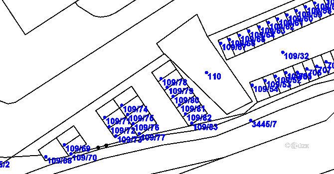 Parcela st. 109/79 v KÚ Tuhnice, Katastrální mapa
