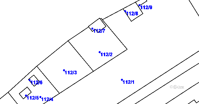 Parcela st. 112/2 v KÚ Tuhnice, Katastrální mapa