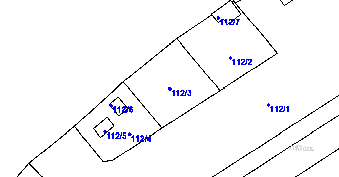 Parcela st. 112/3 v KÚ Tuhnice, Katastrální mapa