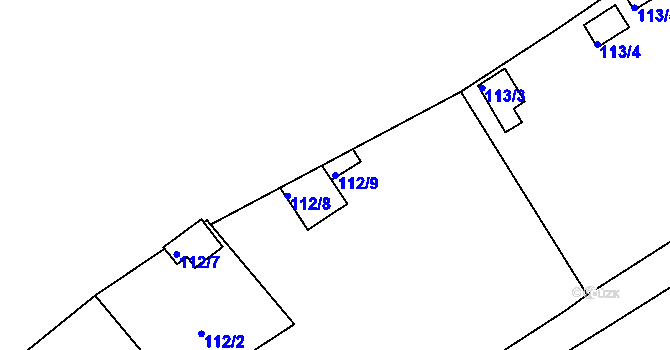 Parcela st. 112/9 v KÚ Tuhnice, Katastrální mapa