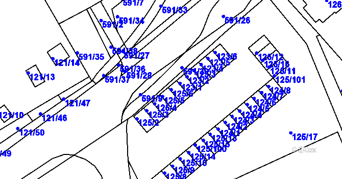 Parcela st. 125/6 v KÚ Tuhnice, Katastrální mapa