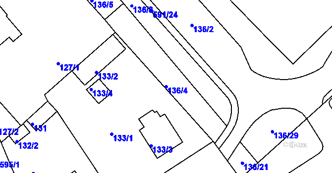 Parcela st. 136/4 v KÚ Tuhnice, Katastrální mapa