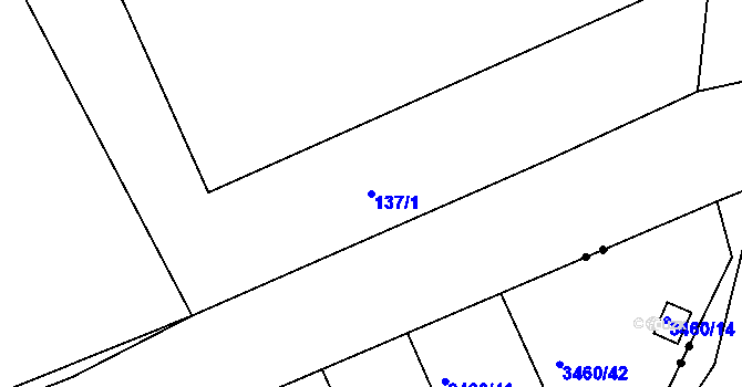 Parcela st. 137/1 v KÚ Tuhnice, Katastrální mapa
