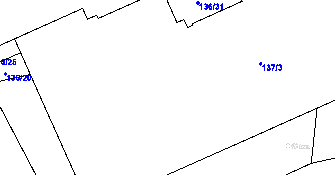 Parcela st. 137/2 v KÚ Tuhnice, Katastrální mapa