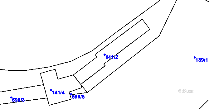 Parcela st. 141/2 v KÚ Tuhnice, Katastrální mapa