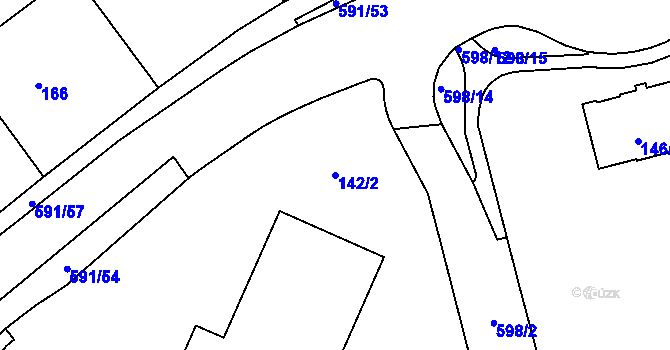 Parcela st. 142/2 v KÚ Tuhnice, Katastrální mapa
