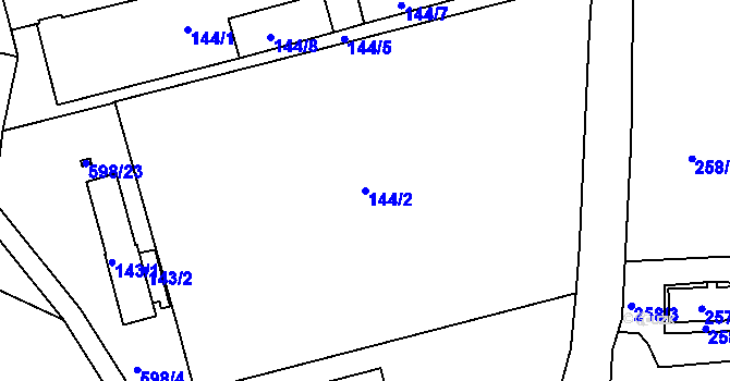 Parcela st. 144/2 v KÚ Tuhnice, Katastrální mapa