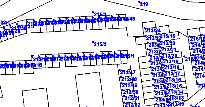 Parcela st. 212/4 v KÚ Tuhnice, Katastrální mapa