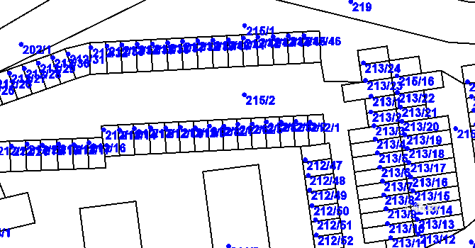 Parcela st. 212/6 v KÚ Tuhnice, Katastrální mapa