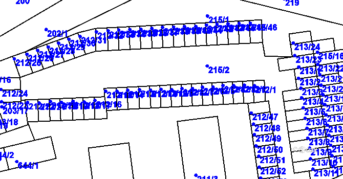 Parcela st. 212/9 v KÚ Tuhnice, Katastrální mapa