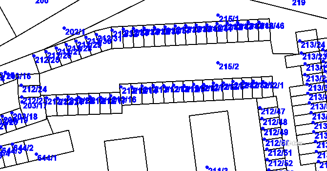 Parcela st. 212/11 v KÚ Tuhnice, Katastrální mapa