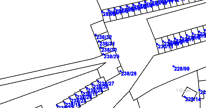 Parcela st. 238/29 v KÚ Tuhnice, Katastrální mapa