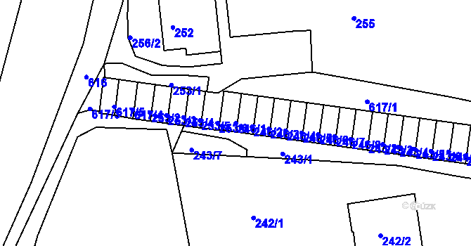 Parcela st. 246/1 v KÚ Tuhnice, Katastrální mapa