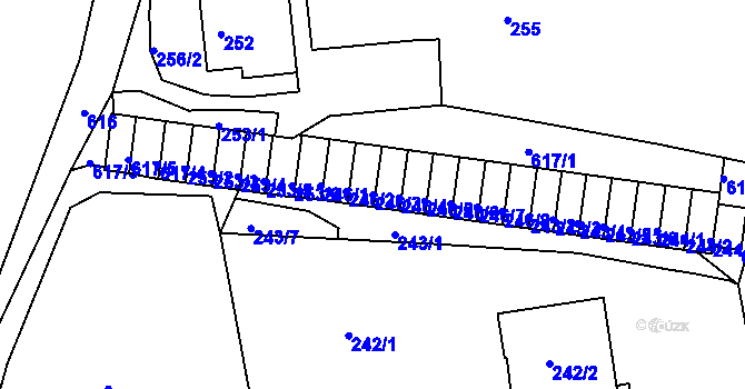 Parcela st. 246/3 v KÚ Tuhnice, Katastrální mapa