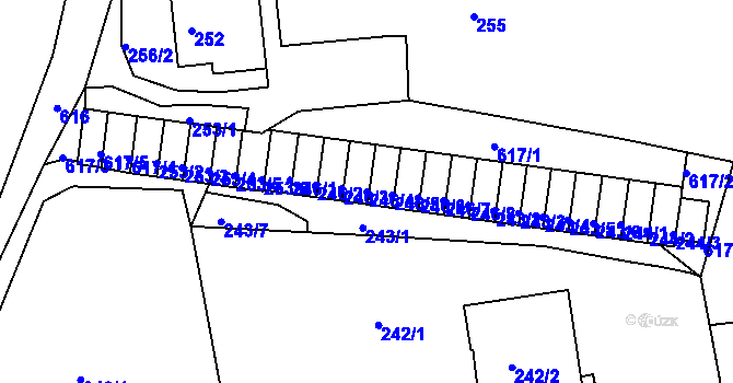 Parcela st. 246/4 v KÚ Tuhnice, Katastrální mapa