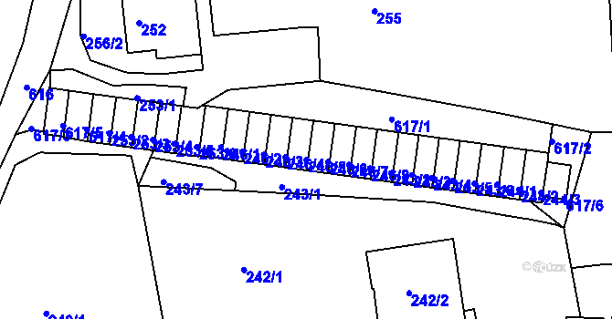 Parcela st. 246/5 v KÚ Tuhnice, Katastrální mapa