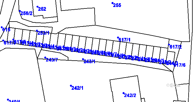 Parcela st. 246/6 v KÚ Tuhnice, Katastrální mapa
