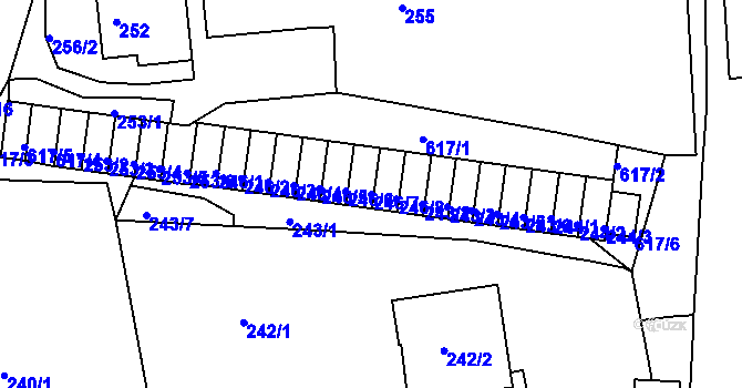 Parcela st. 246/7 v KÚ Tuhnice, Katastrální mapa
