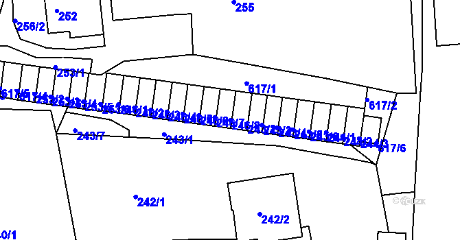 Parcela st. 246/8 v KÚ Tuhnice, Katastrální mapa