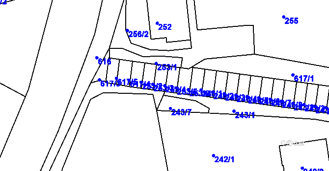 Parcela st. 253/4 v KÚ Tuhnice, Katastrální mapa