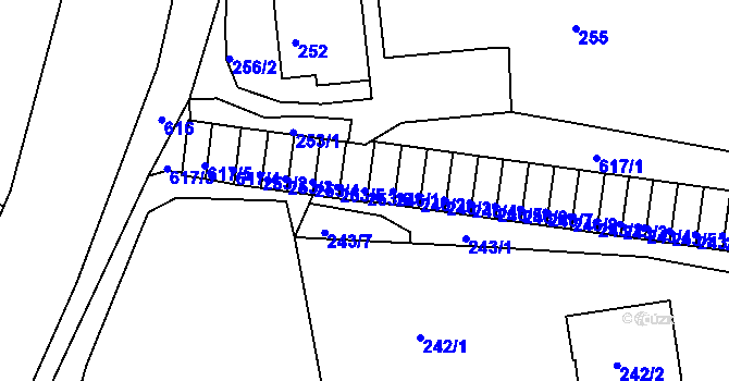 Parcela st. 253/6 v KÚ Tuhnice, Katastrální mapa