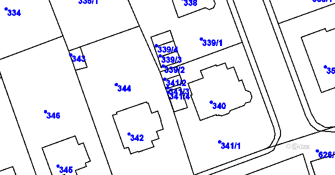Parcela st. 341/3 v KÚ Tuhnice, Katastrální mapa