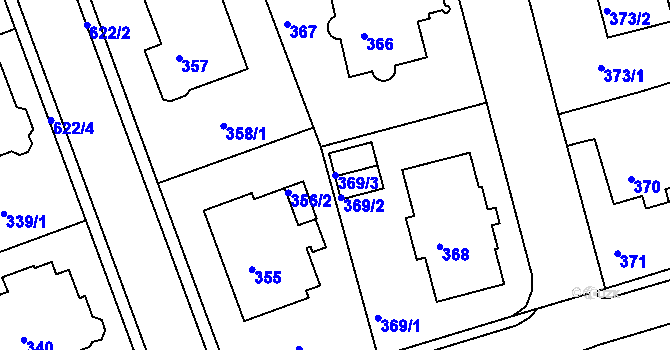 Parcela st. 369/3 v KÚ Tuhnice, Katastrální mapa