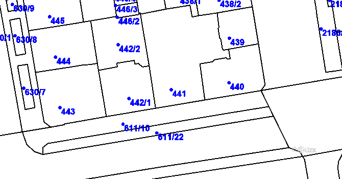Parcela st. 441 v KÚ Tuhnice, Katastrální mapa