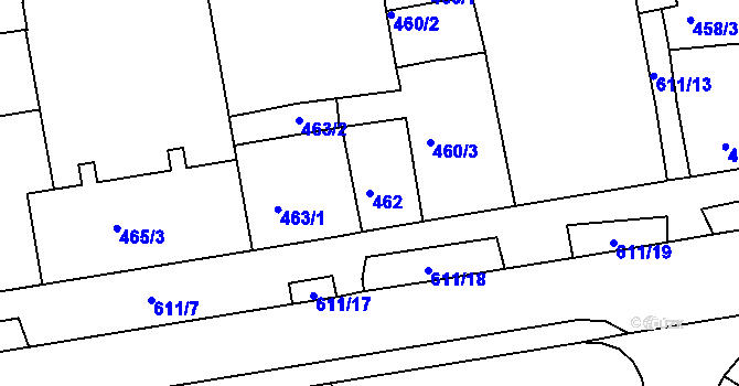 Parcela st. 462 v KÚ Tuhnice, Katastrální mapa