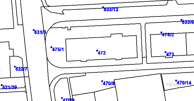 Parcela st. 472 v KÚ Tuhnice, Katastrální mapa