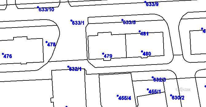 Parcela st. 479 v KÚ Tuhnice, Katastrální mapa