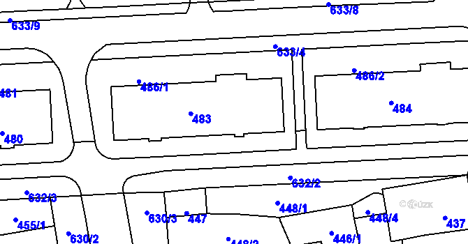 Parcela st. 483 v KÚ Tuhnice, Katastrální mapa