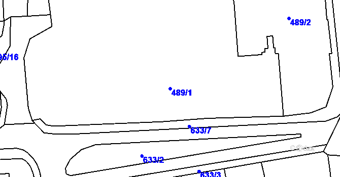 Parcela st. 489/1 v KÚ Tuhnice, Katastrální mapa