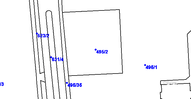 Parcela st. 495/2 v KÚ Tuhnice, Katastrální mapa