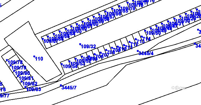 Parcela st. 707 v KÚ Tuhnice, Katastrální mapa