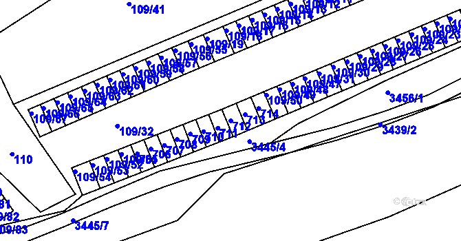 Parcela st. 712 v KÚ Tuhnice, Katastrální mapa