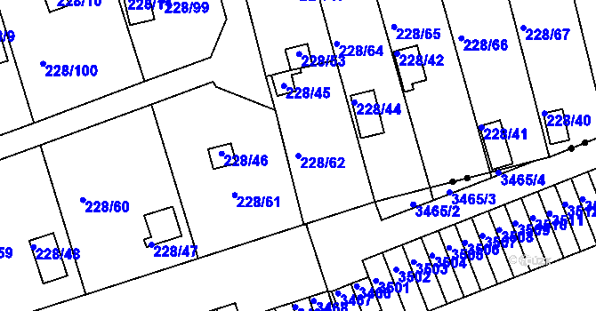 Parcela st. 228/62 v KÚ Tuhnice, Katastrální mapa