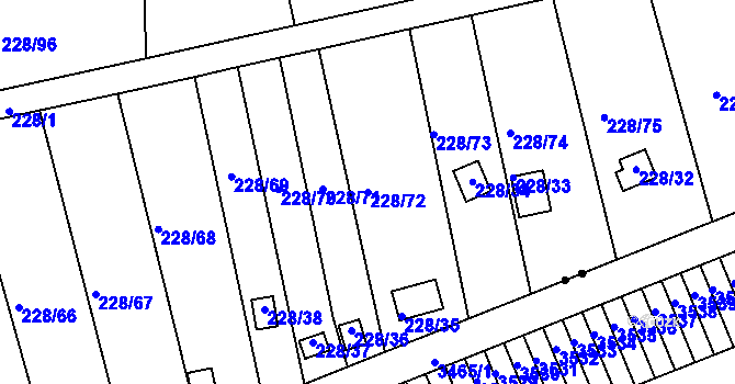 Parcela st. 228/72 v KÚ Tuhnice, Katastrální mapa