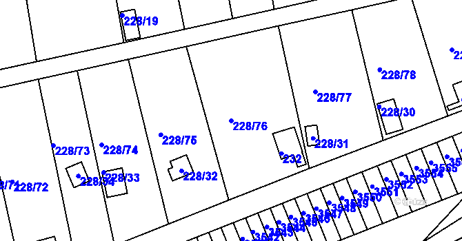 Parcela st. 228/76 v KÚ Tuhnice, Katastrální mapa