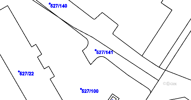 Parcela st. 527/141 v KÚ Dvory, Katastrální mapa
