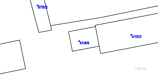 Parcela st. 514/6 v KÚ Dvory, Katastrální mapa