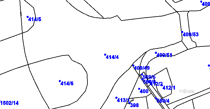 Parcela st. 414/4 v KÚ Dvory, Katastrální mapa