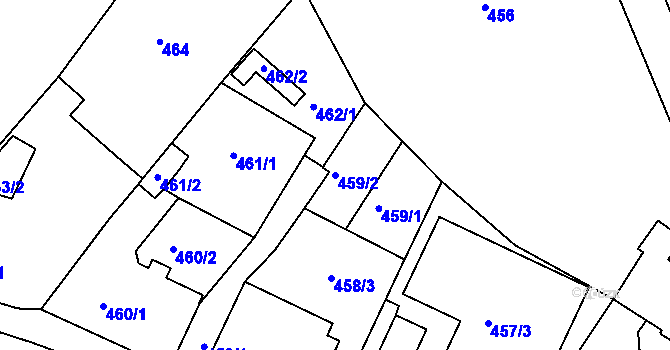 Parcela st. 459/2 v KÚ Rybáře, Katastrální mapa