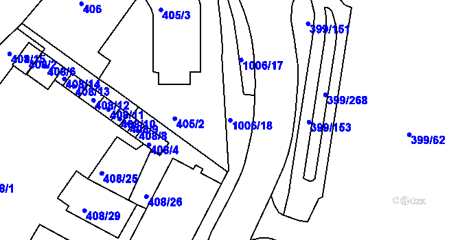 Parcela st. 1006/18 v KÚ Rybáře, Katastrální mapa