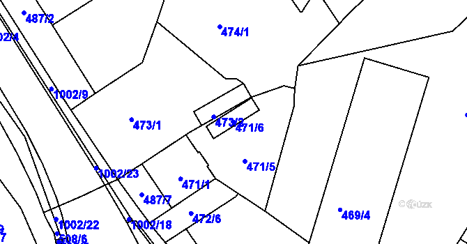 Parcela st. 471/6 v KÚ Rybáře, Katastrální mapa