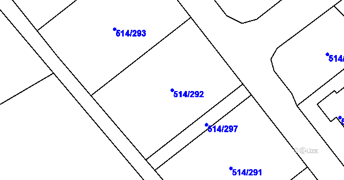 Parcela st. 514/292 v KÚ Rybáře, Katastrální mapa