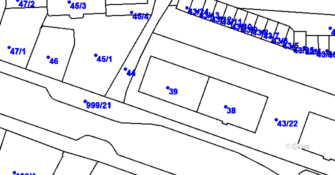 Parcela st. 39 v KÚ Rybáře, Katastrální mapa