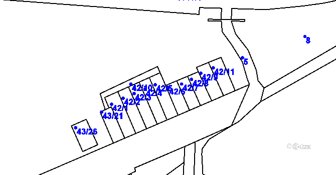 Parcela st. 42/6 v KÚ Rybáře, Katastrální mapa